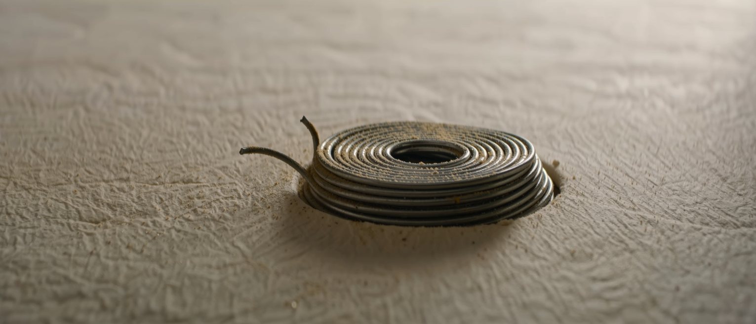 the wire condenser coils on the back of a refrigerator, dusty and warm