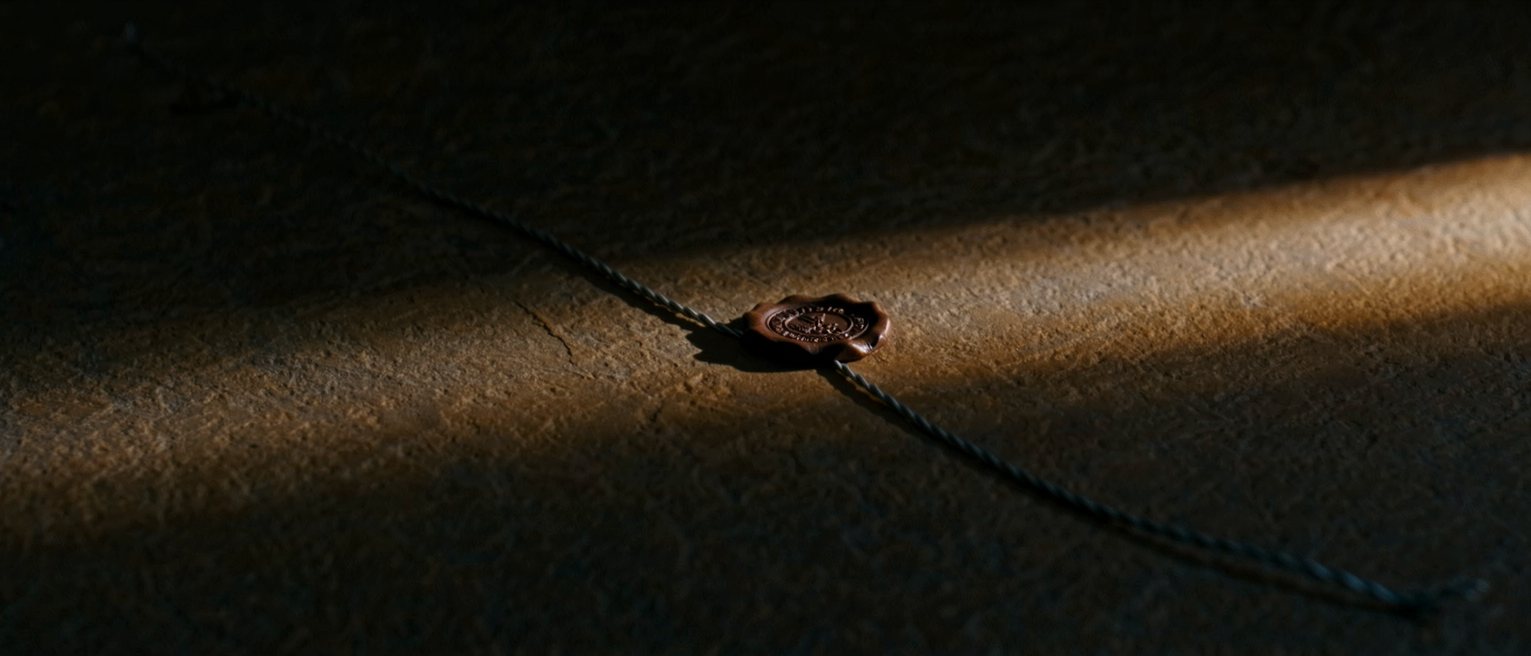 a lead customs seal crimped onto a twisted wire, the wire unbroken