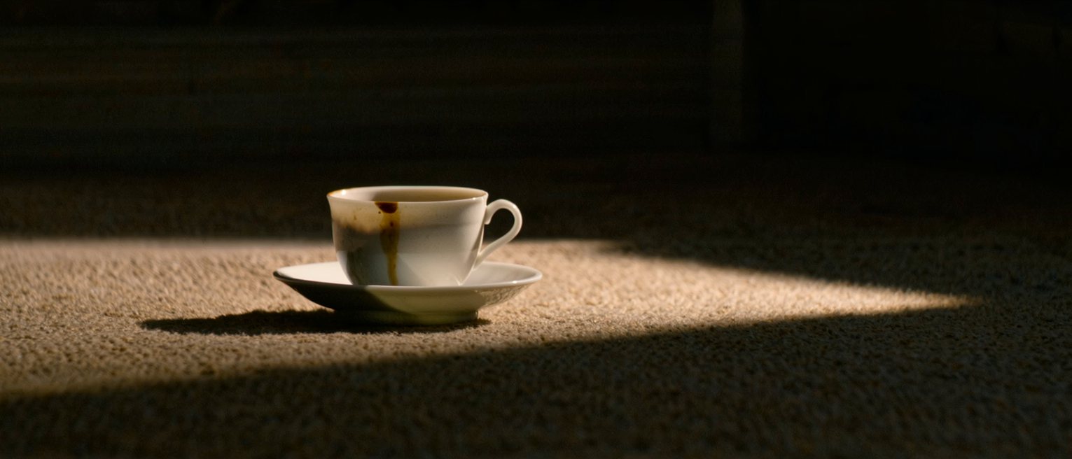 a saucer set under a cup on the side it always drips, the glaze stained only there
